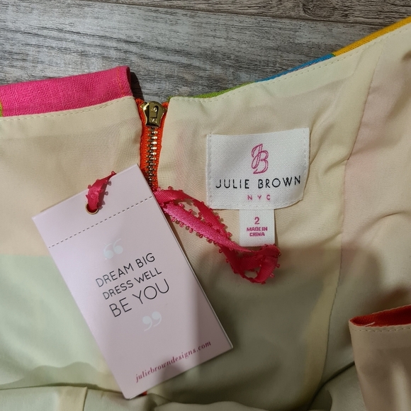 Julie Brown Colorblock Dress SZ 2 - Picture 5 of 6